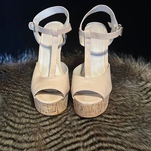Aldo, platform heels, tan, size 6.5